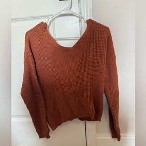 Moon & Madison Twisted Back Sweater
